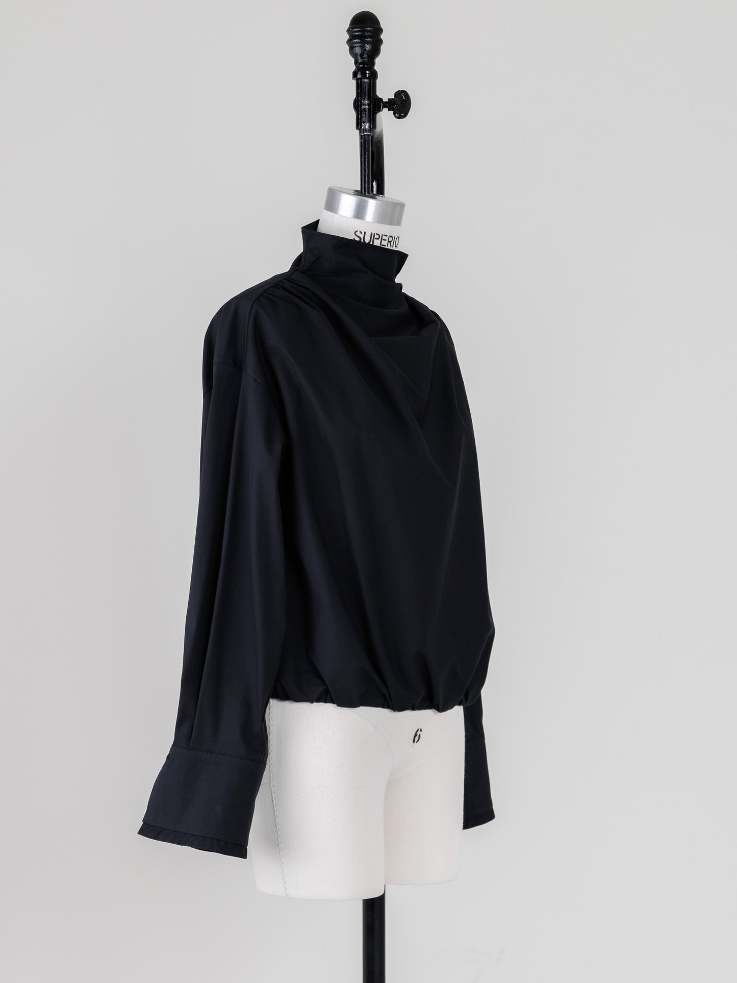 Natalie/bottle neck drape blouse