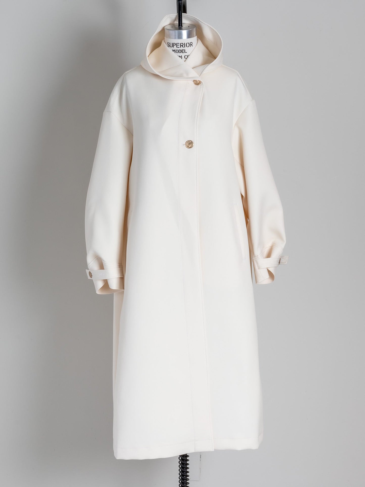 Irene / switch neck feather long coat (perl/midnight/noir)
