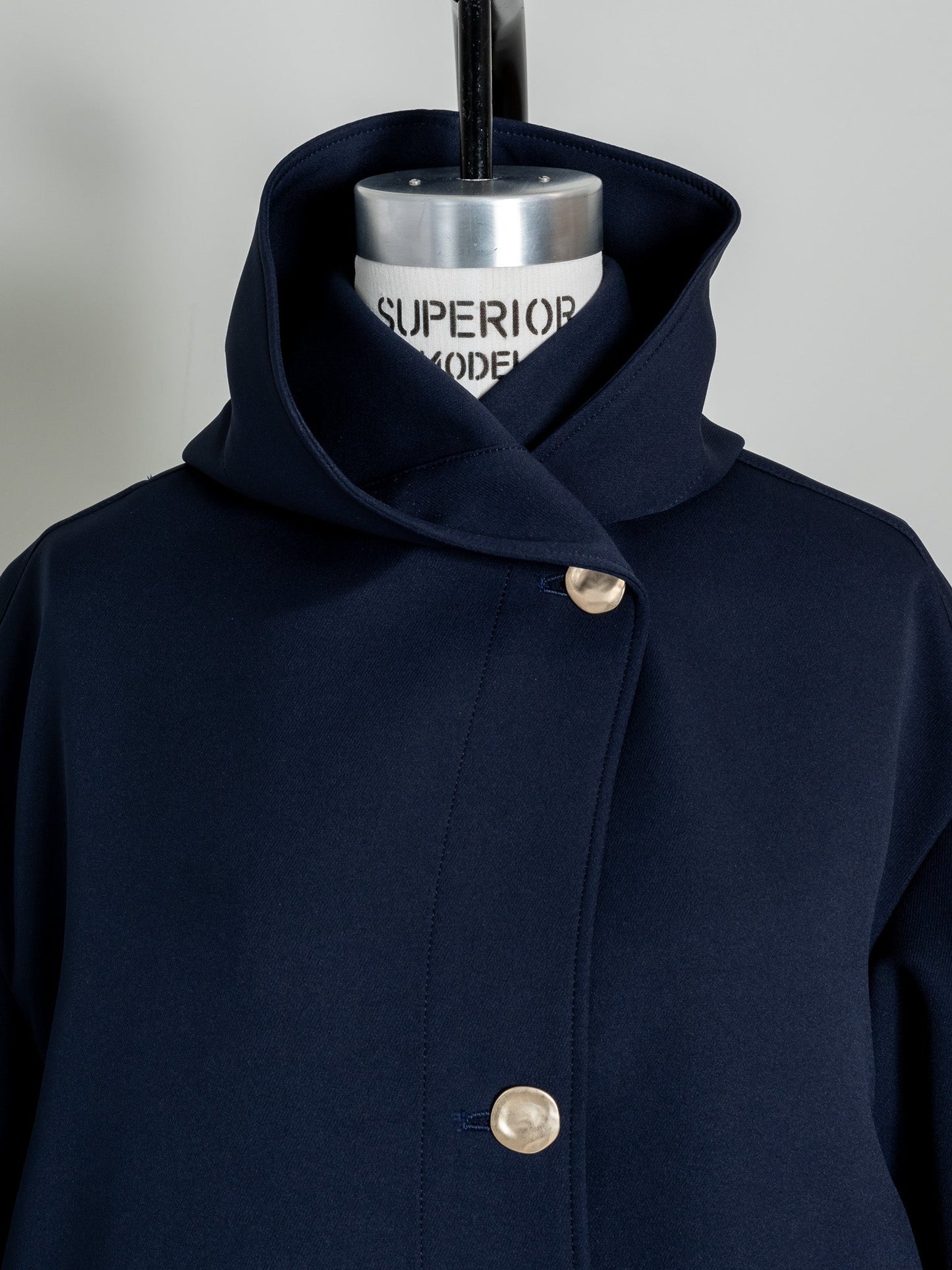 Irene / switch neck feather long coat (perl/midnight/noir)