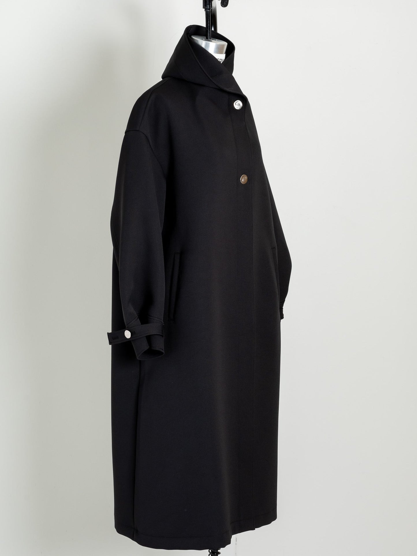 Irene / switch neck feather long coat (perl/midnight/noir)