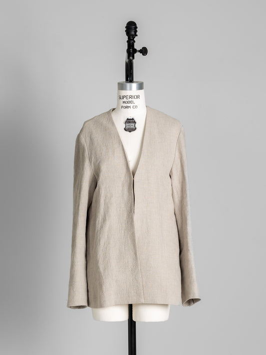 【予約販売】 Patricia / floating linen jacket (sand/carbon)