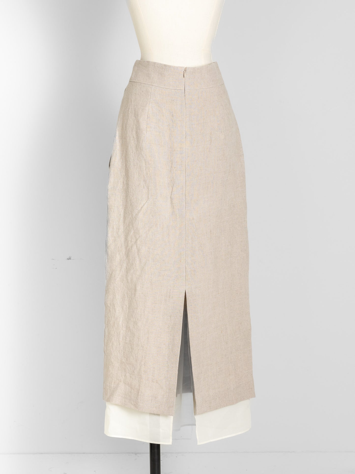 Nina / squeeze linen skirt (sand/carbon/cloud)