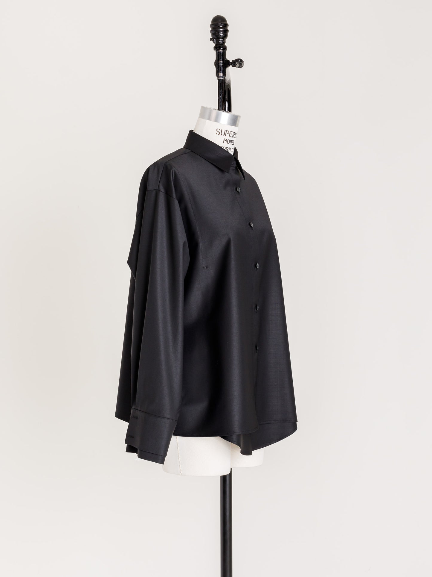 Mariela/double layered shirt jacket Black