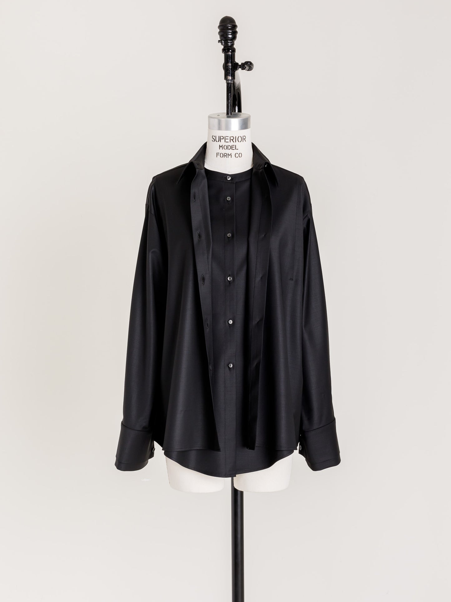Mariela/double layered shirt jacket Black