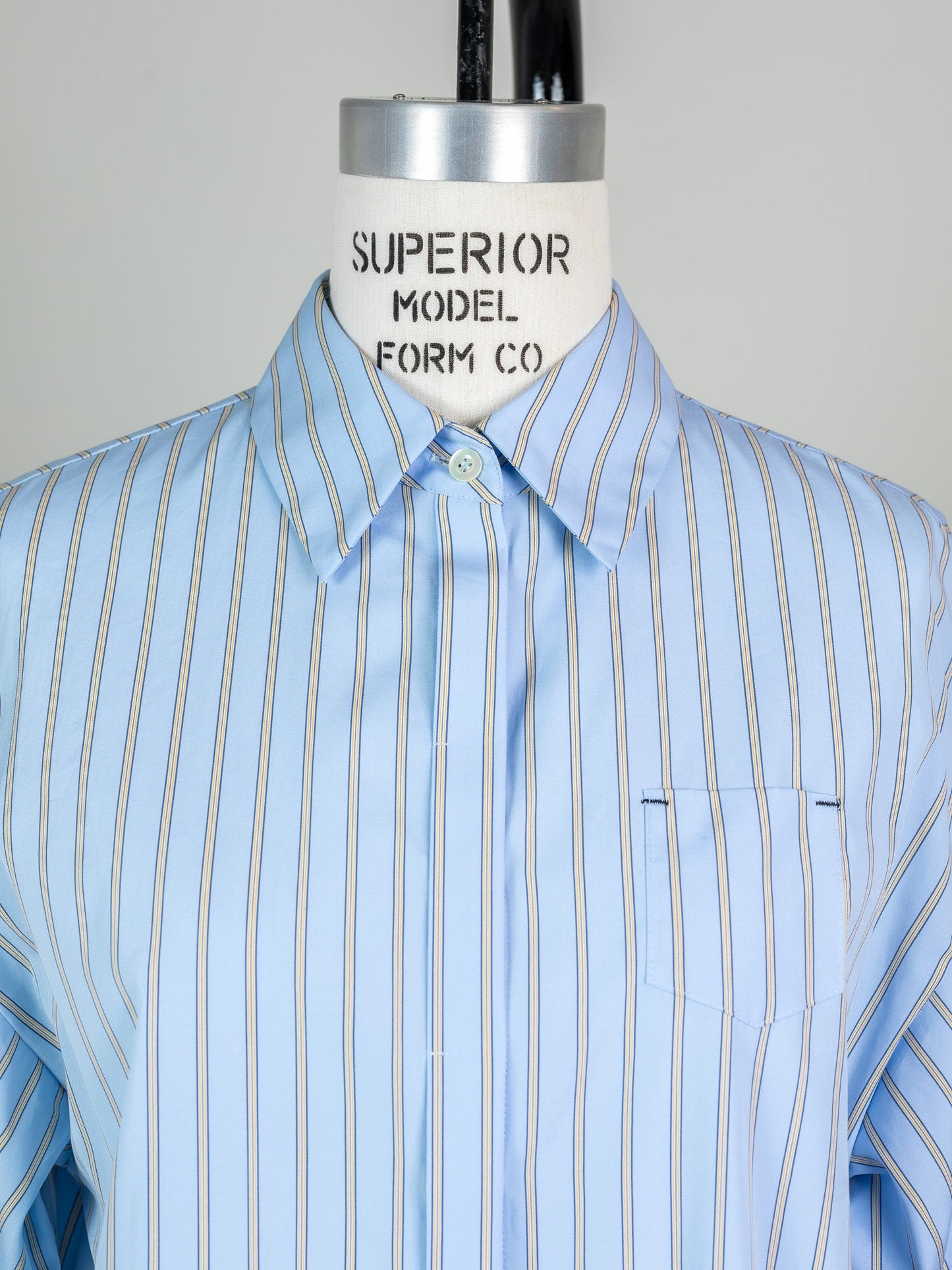 Mia / deres thomas mason 6way sleeve shirt (STRIPE/ INDIGO / CLEAR BLUE)