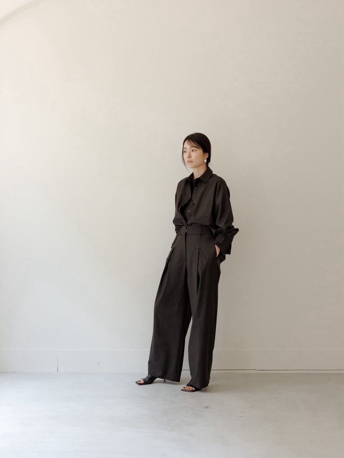 Mariela/double layered shirt jacket Black