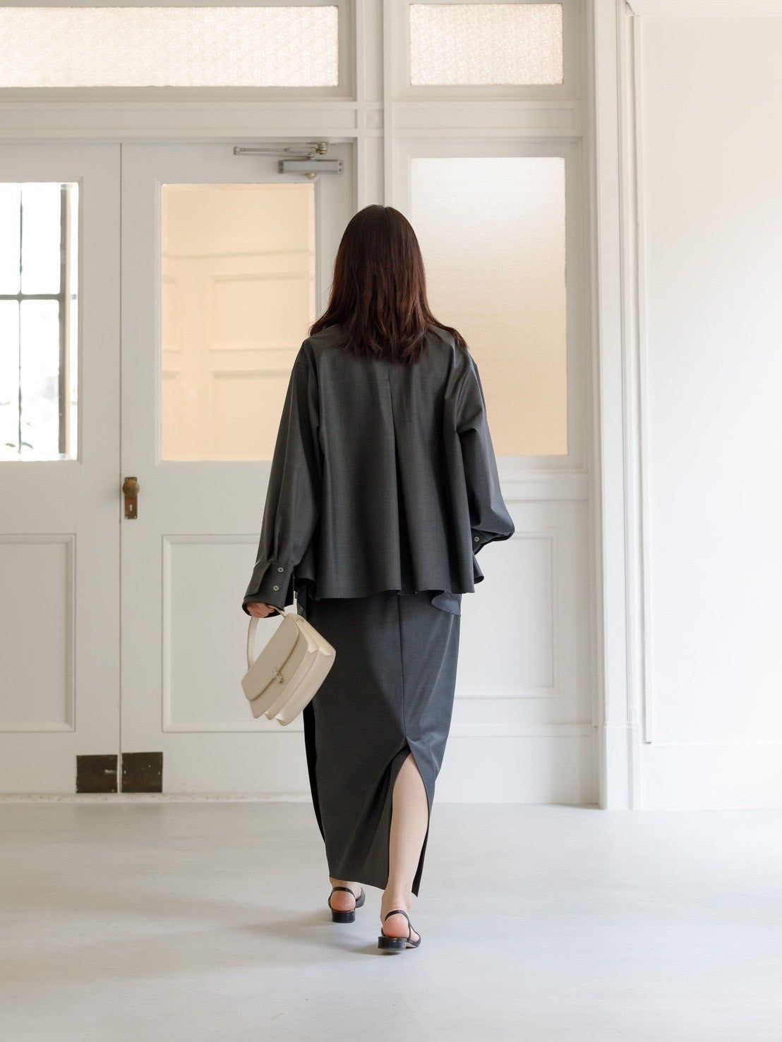 Mariela/double layered shirt jacket Black