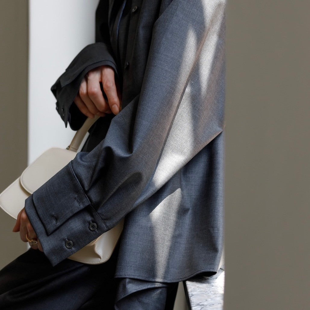 Mariela/double layered shirt jacket Black