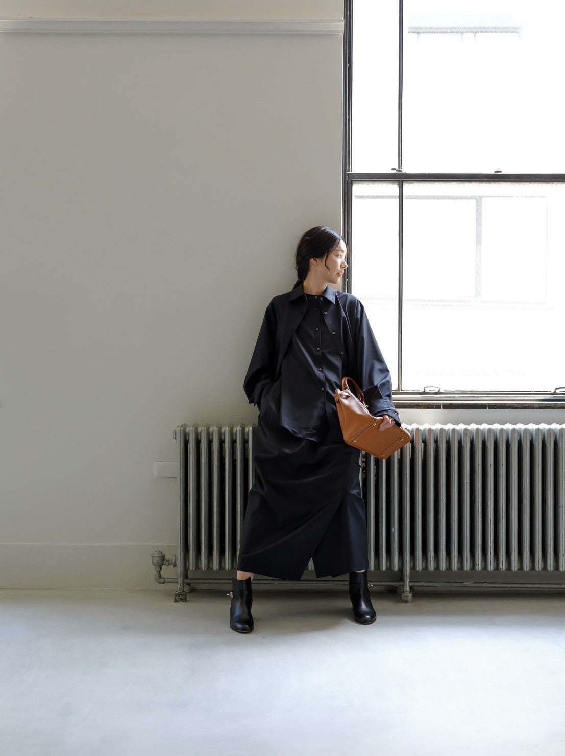 Mariela/double layered shirt jacket Black