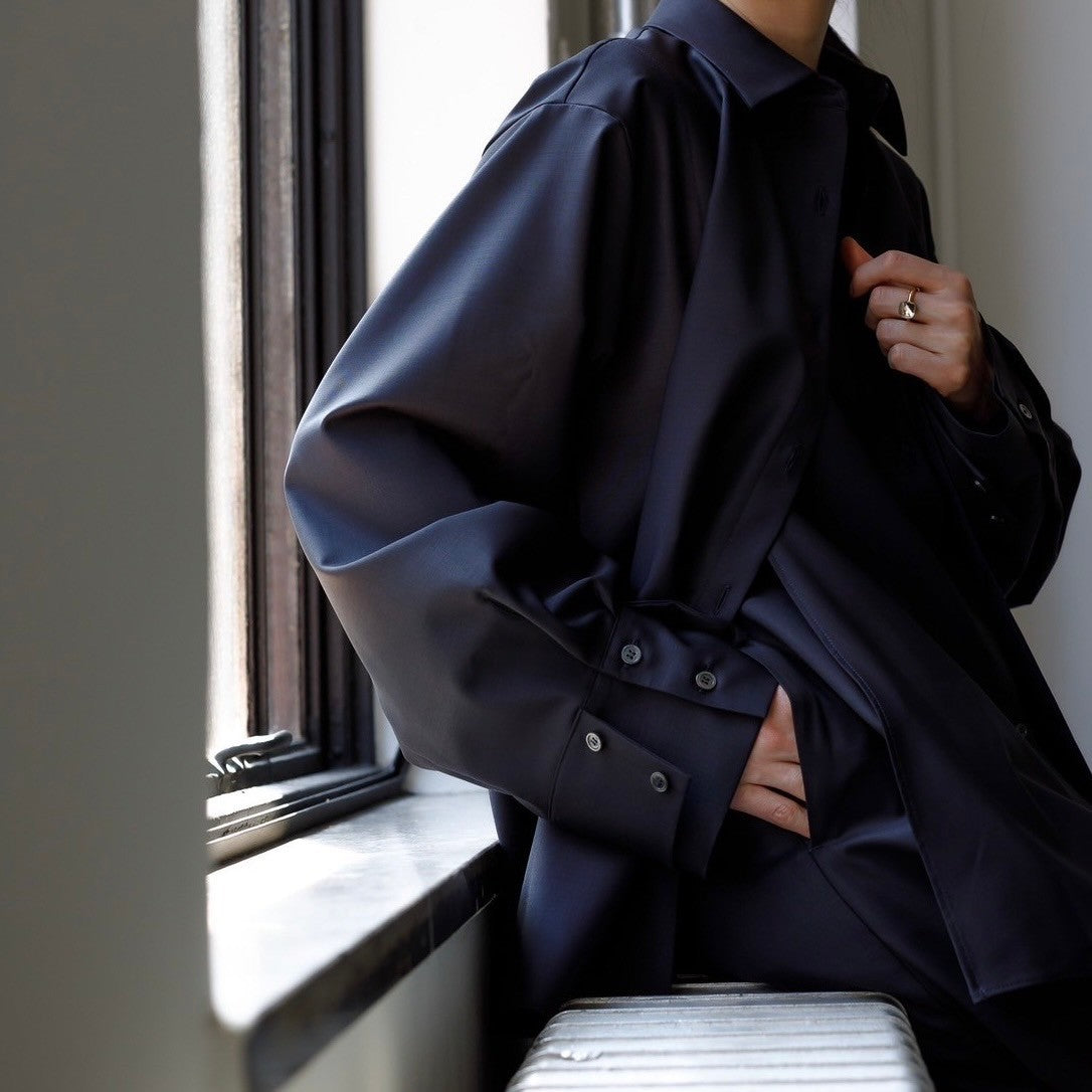 Mariela/double layered shirt jacket Black