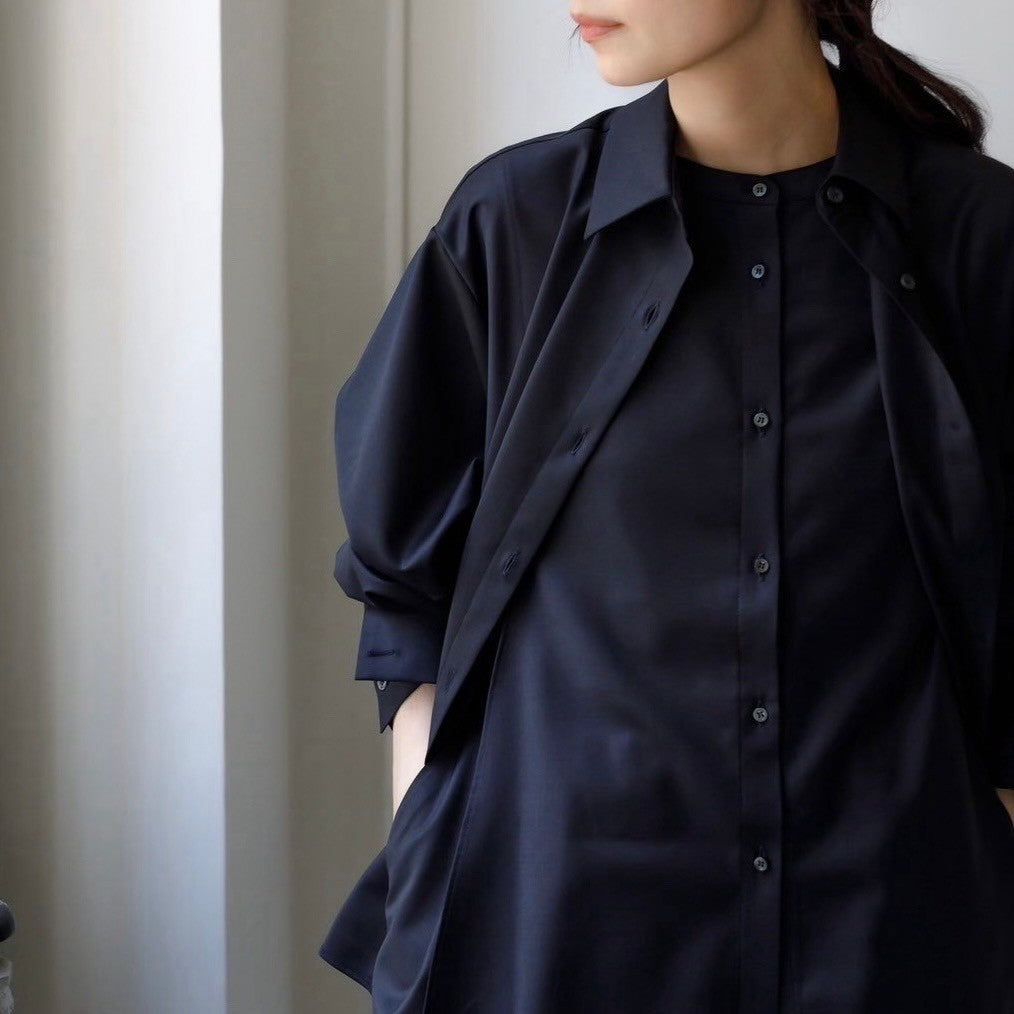 Mariela/double layered shirt jacket Black