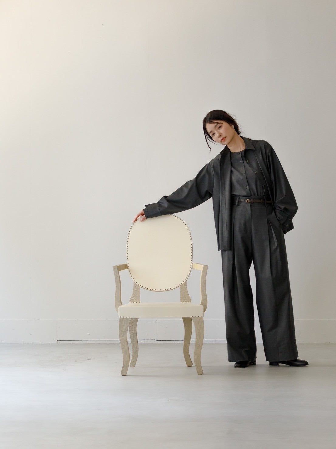 Mariela/double layered shirt jacket Black