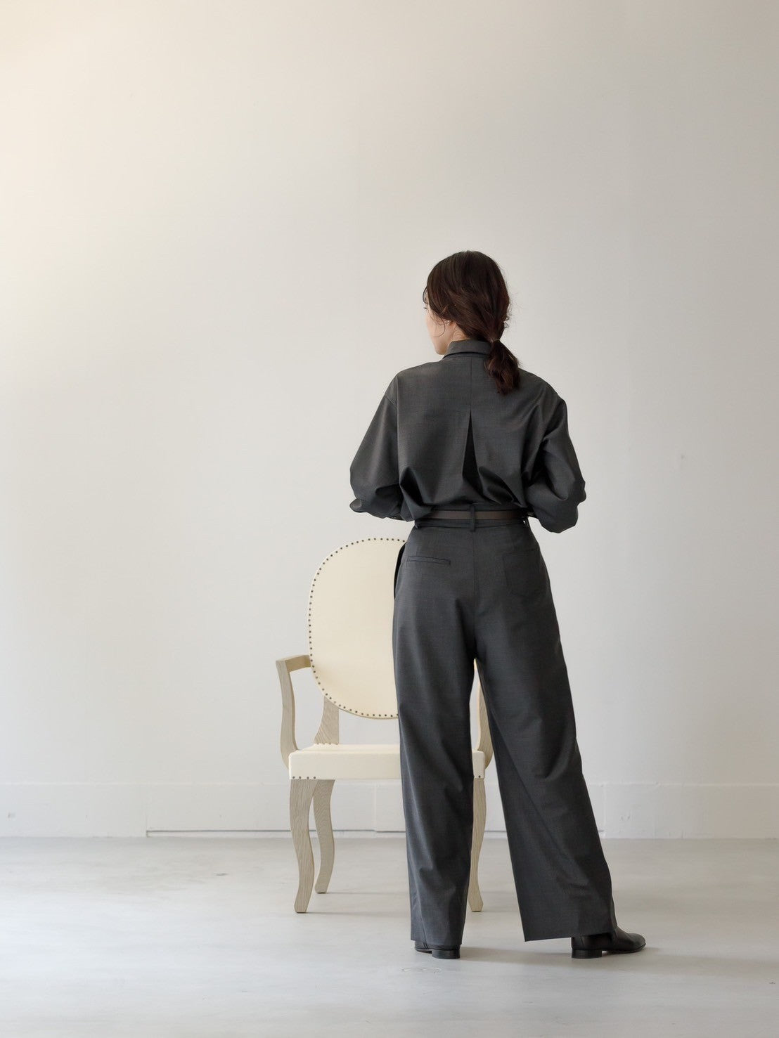 Mariela/double layered shirt jacket Black