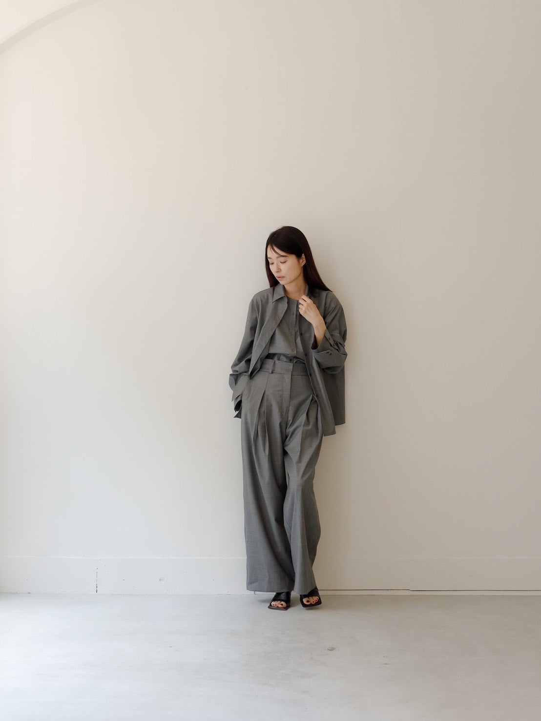 Mariela/double layered shirt jacket Black