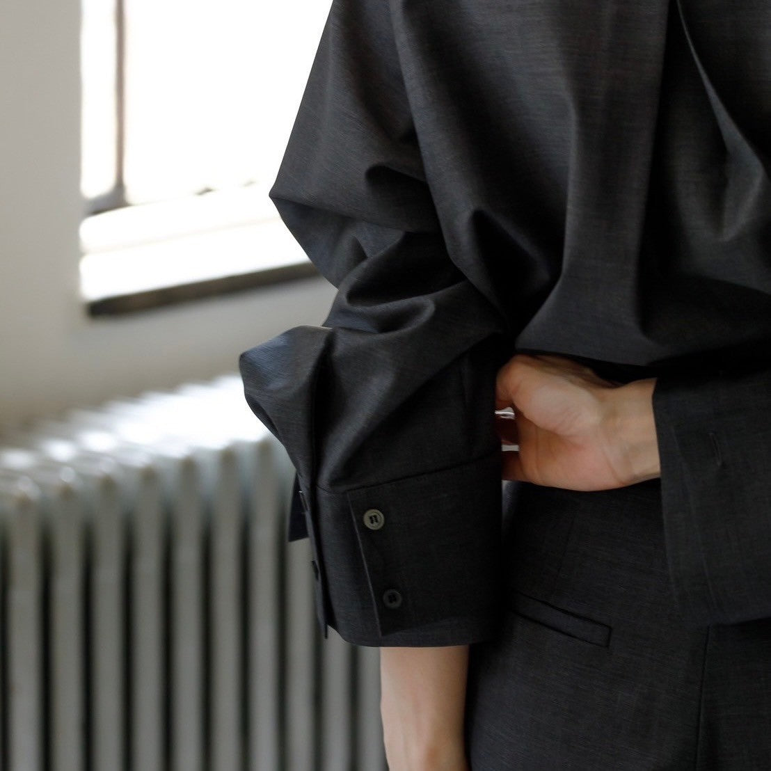 Mariela/double layered shirt jacket Black