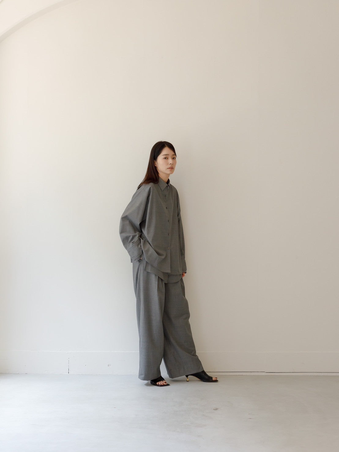 Mariela/double layered shirt jacket Black