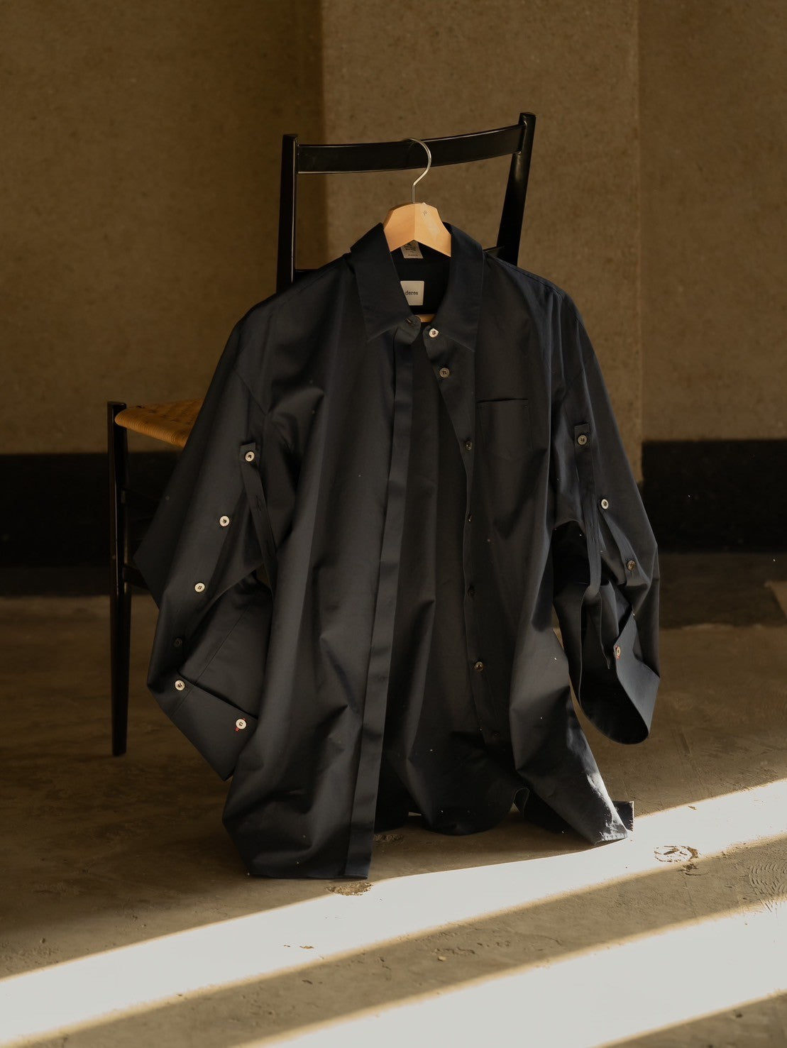 【予約販売】Mia / deres thomas mason 6way sleeve shirt (STRIPE/ INDIGO / CLEAR BLUE)