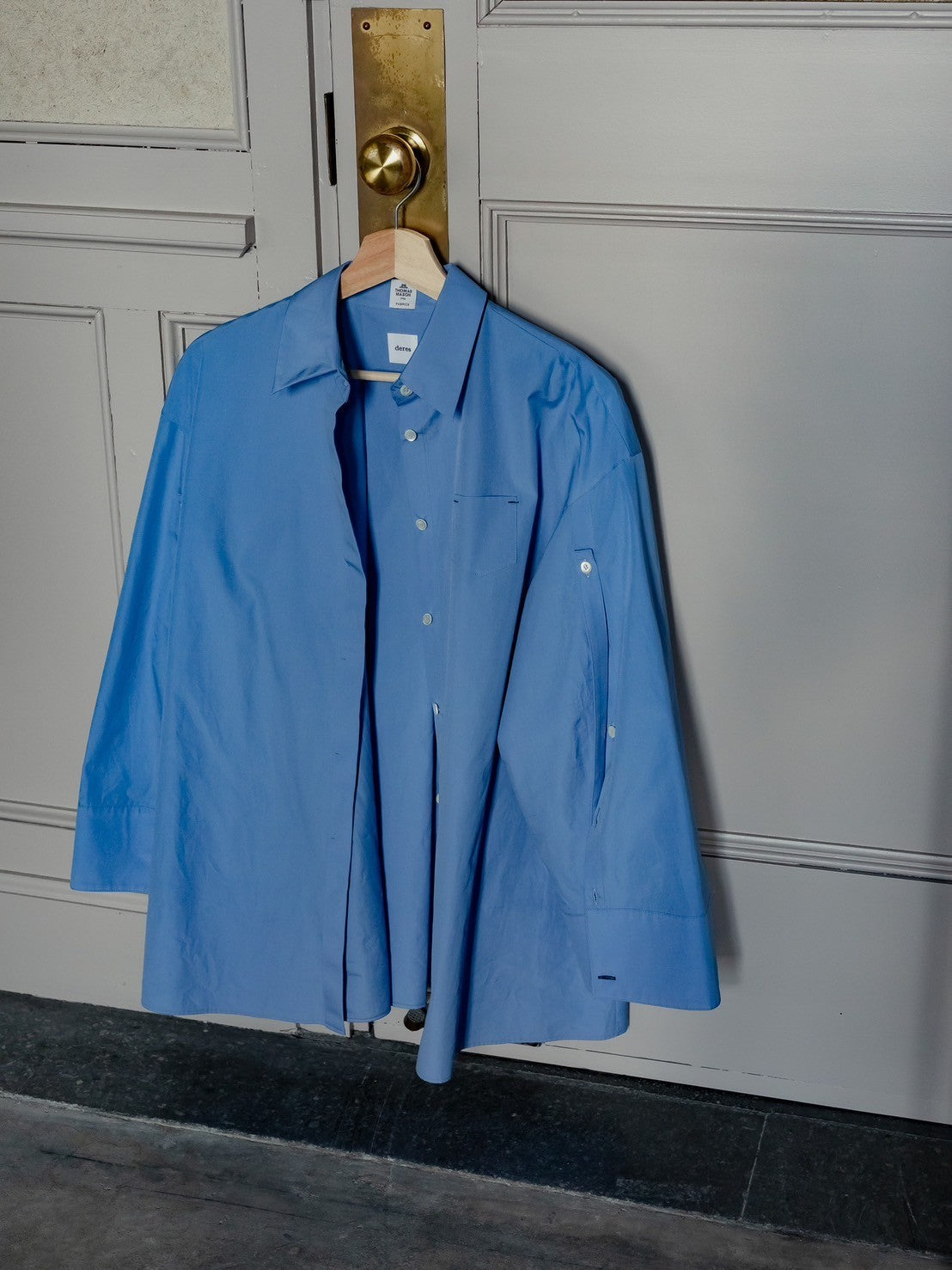 Mia / deres thomas mason 6way sleeve shirt (STRIPE/ INDIGO / CLEAR BLUE)
