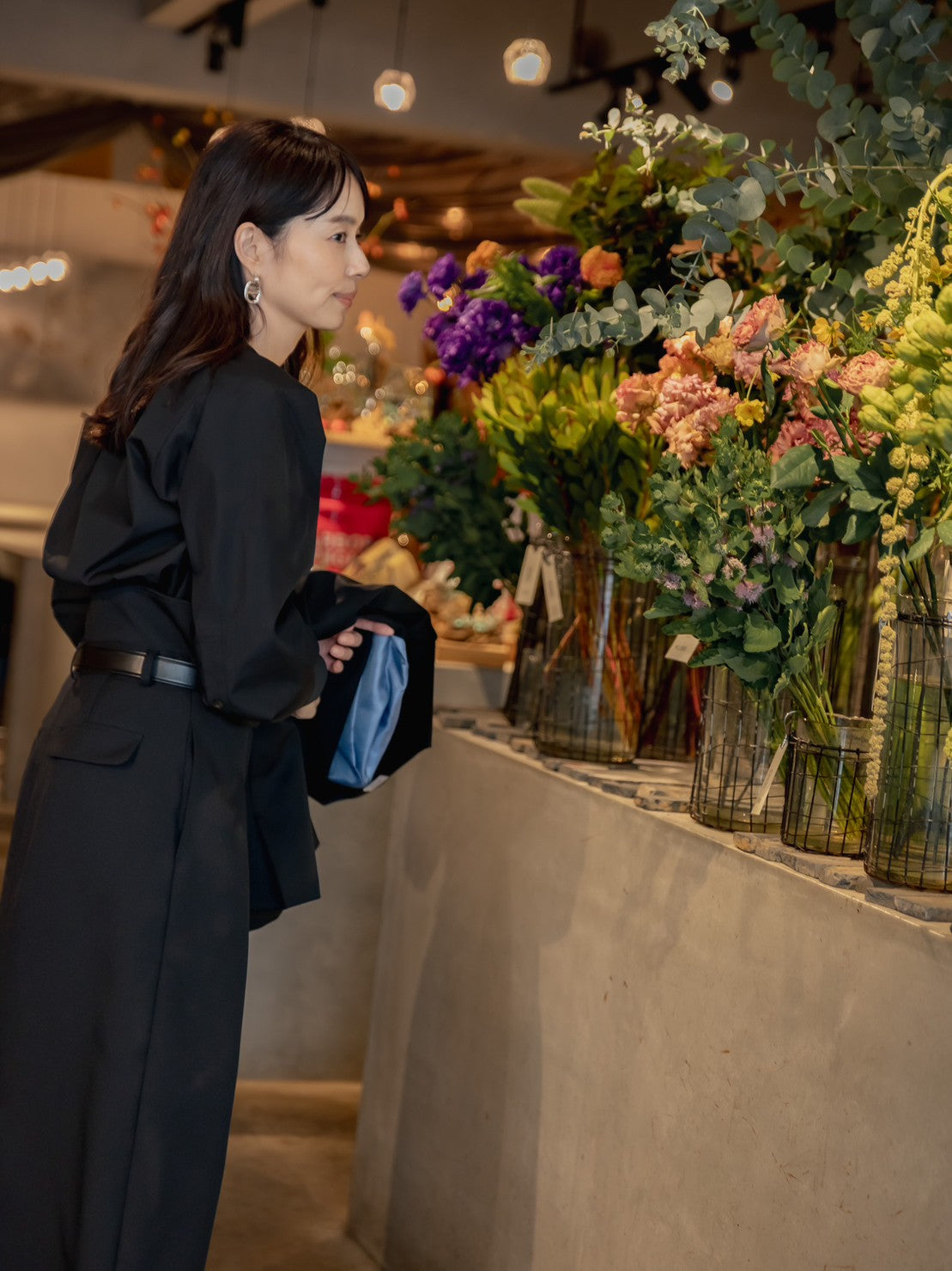 【予約販売】Hope / deres thomas maison cotton drape blouse (BLACK/OFF-WHITE)