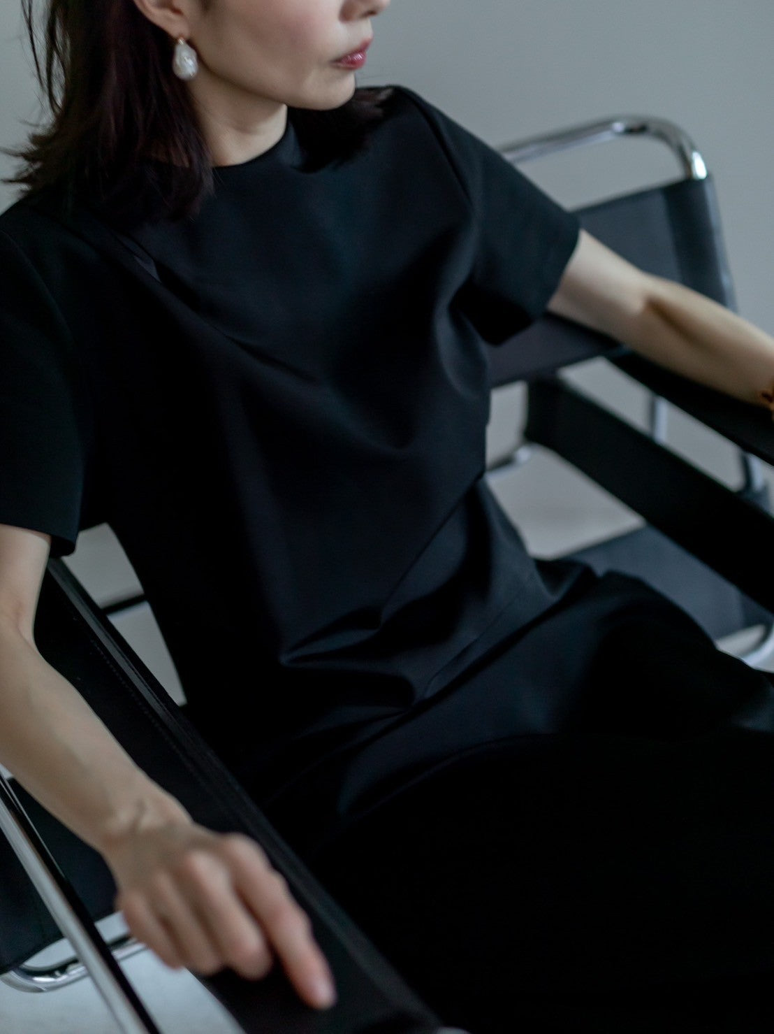 Fabiana / draping dress (perl/midnight/noir)