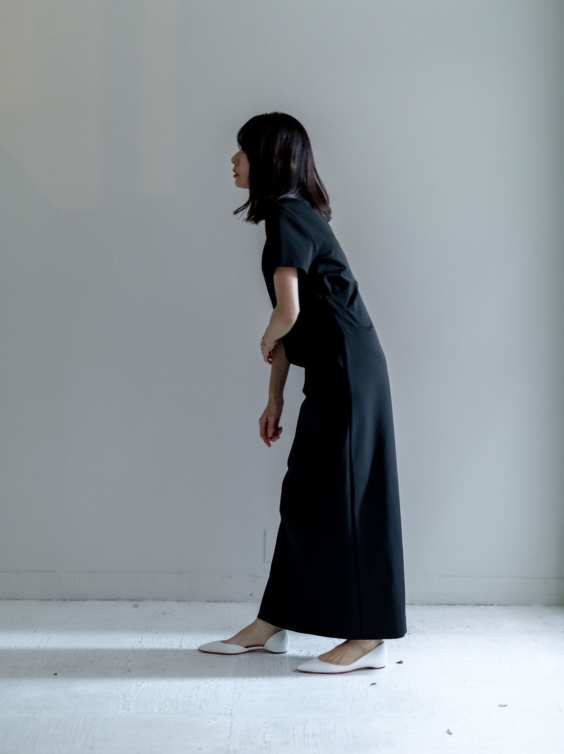 Fabiana / draping dress (perl/midnight/noir)
