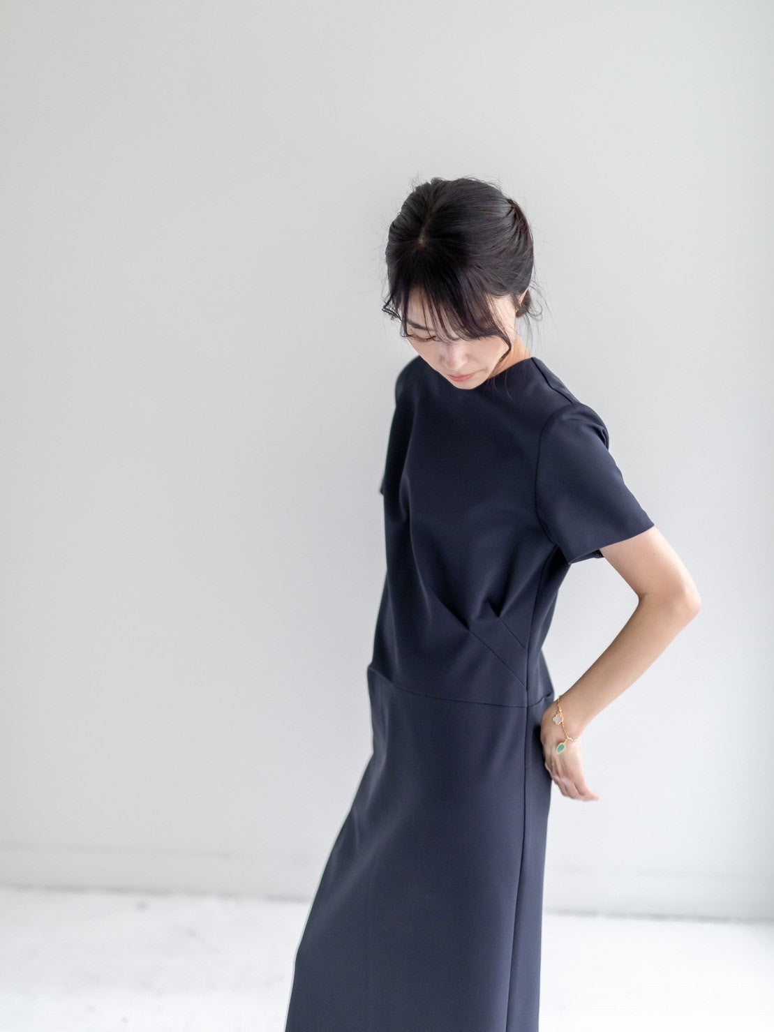 Fabiana / draping dress (perl/midnight/noir)