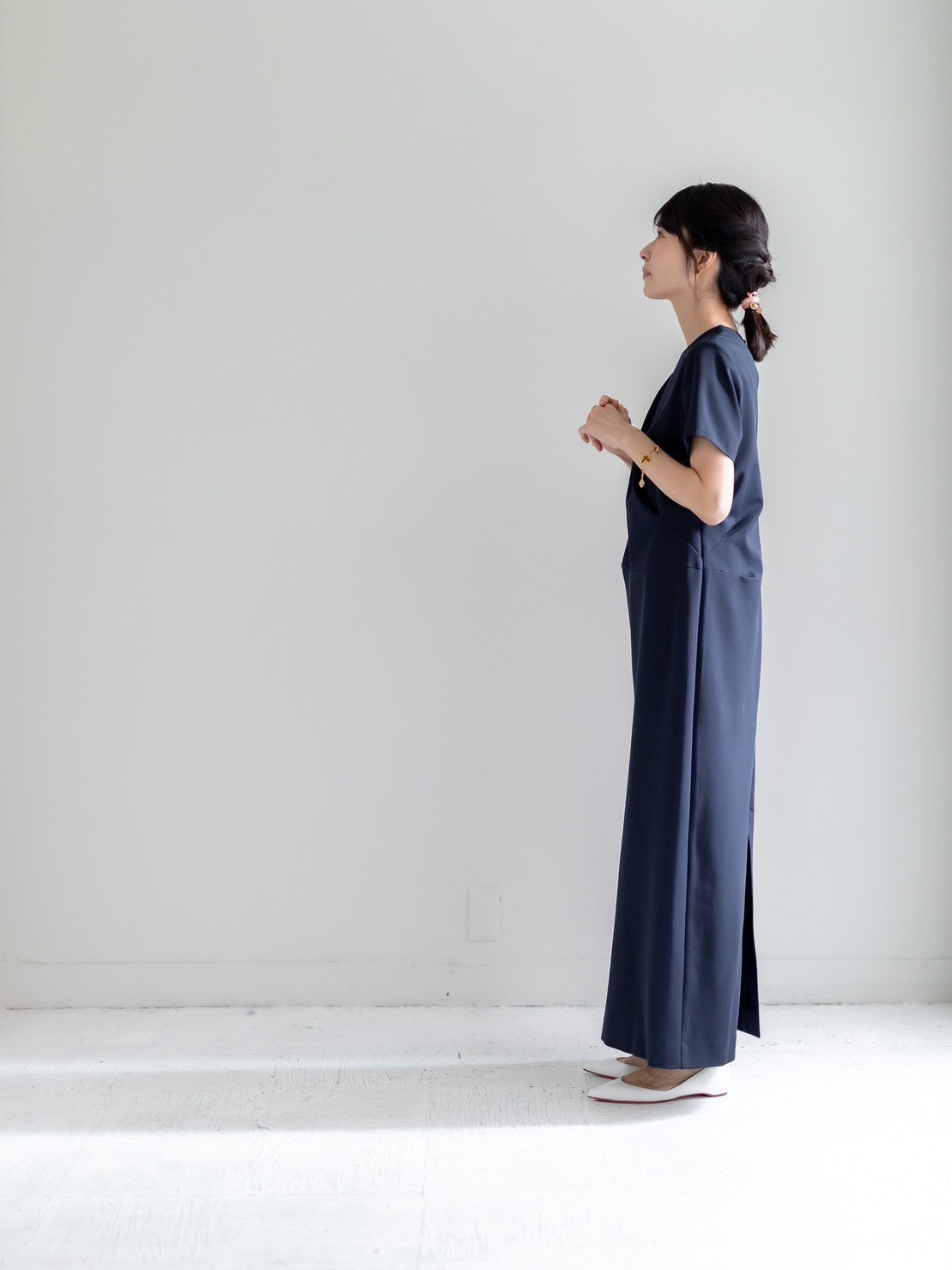 Fabiana / draping dress (perl/midnight/noir)