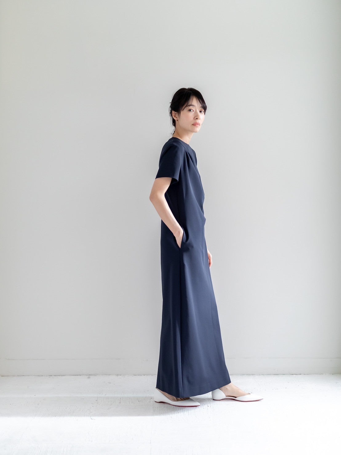 Fabiana / draping dress (perl/midnight/noir)