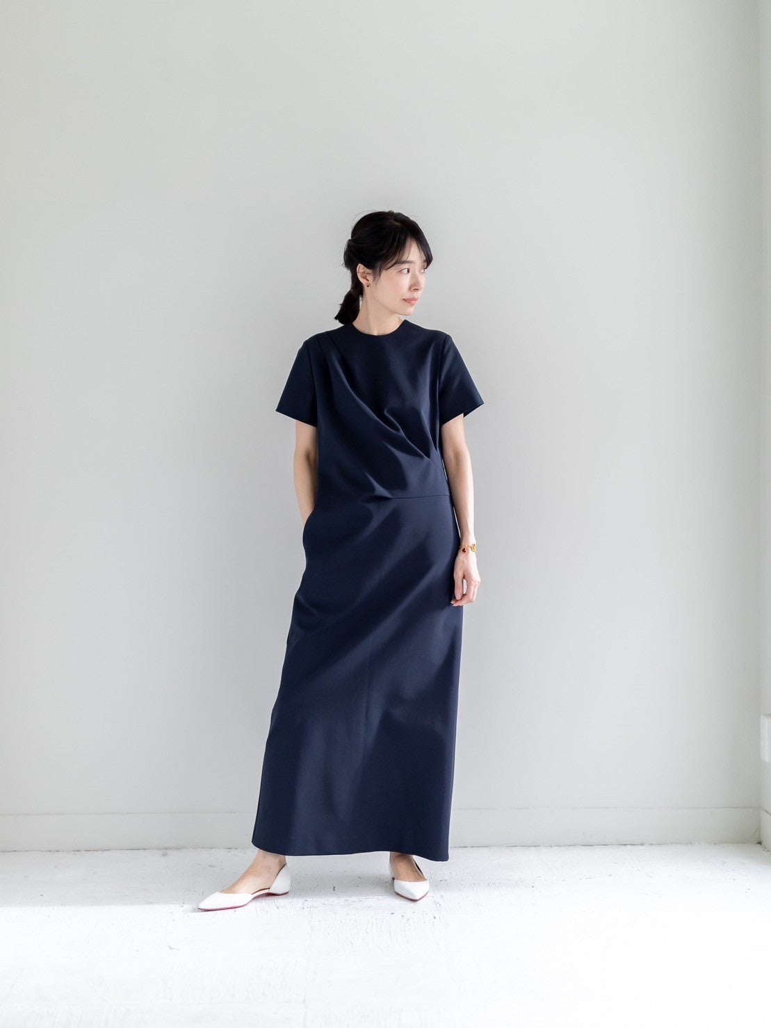 Fabiana / draping dress (perl/midnight/noir)