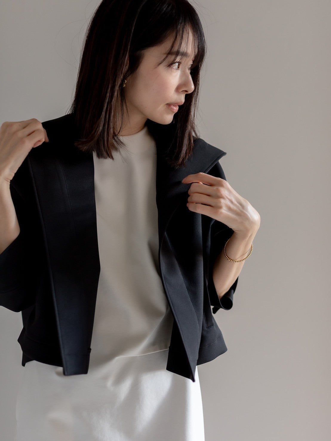 Fabiana / draping dress (perl/midnight/noir)