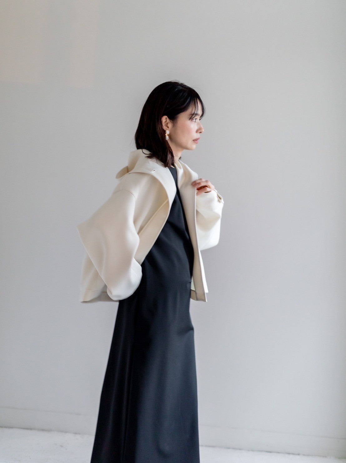 Fabiana / draping dress (perl/midnight/noir)