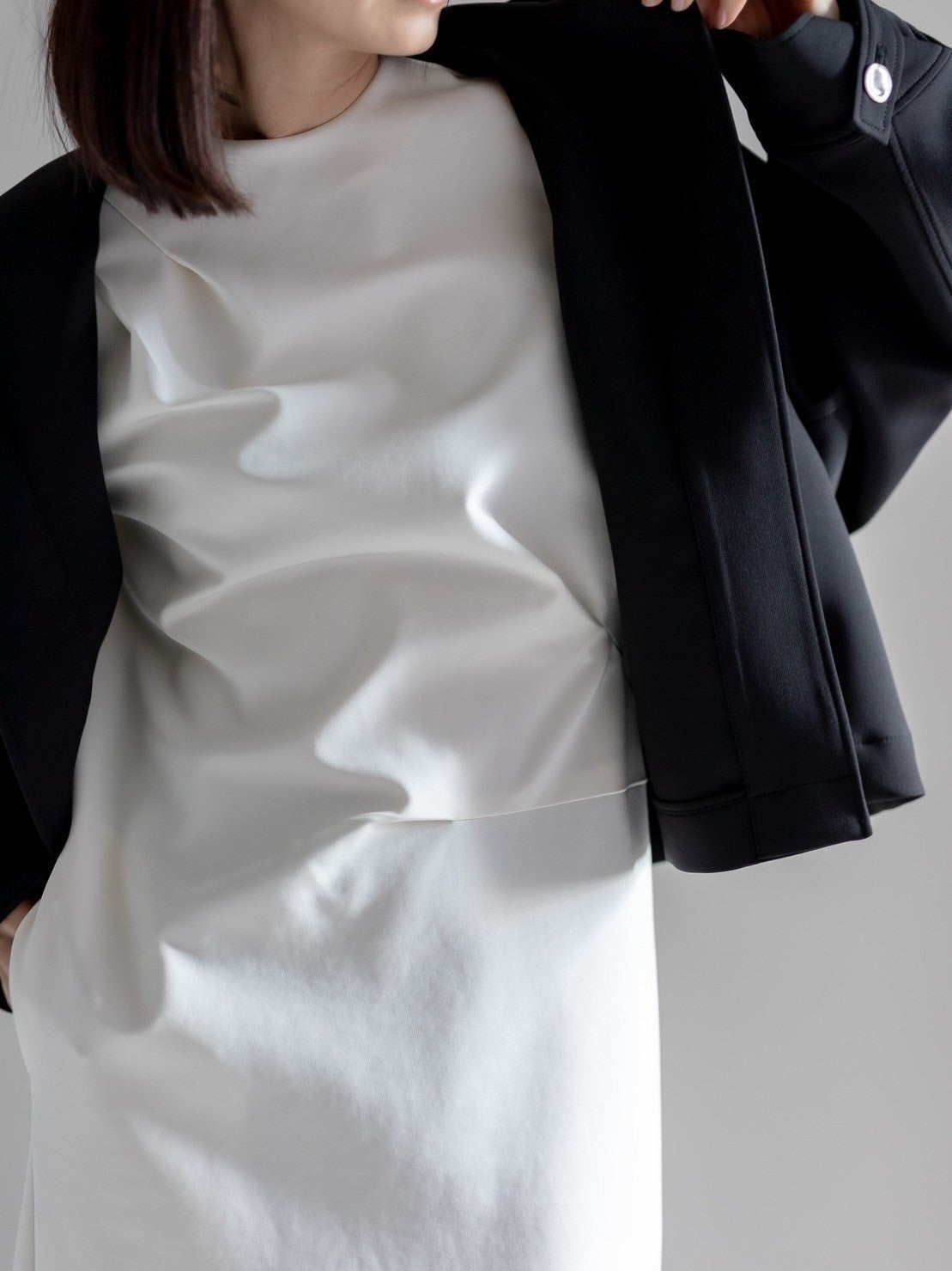 Fabiana / draping dress (perl/midnight/noir)