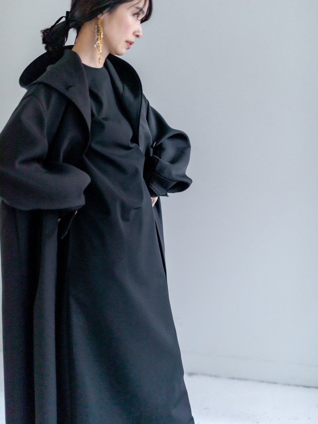 Fabiana / draping dress (perl/midnight/noir)