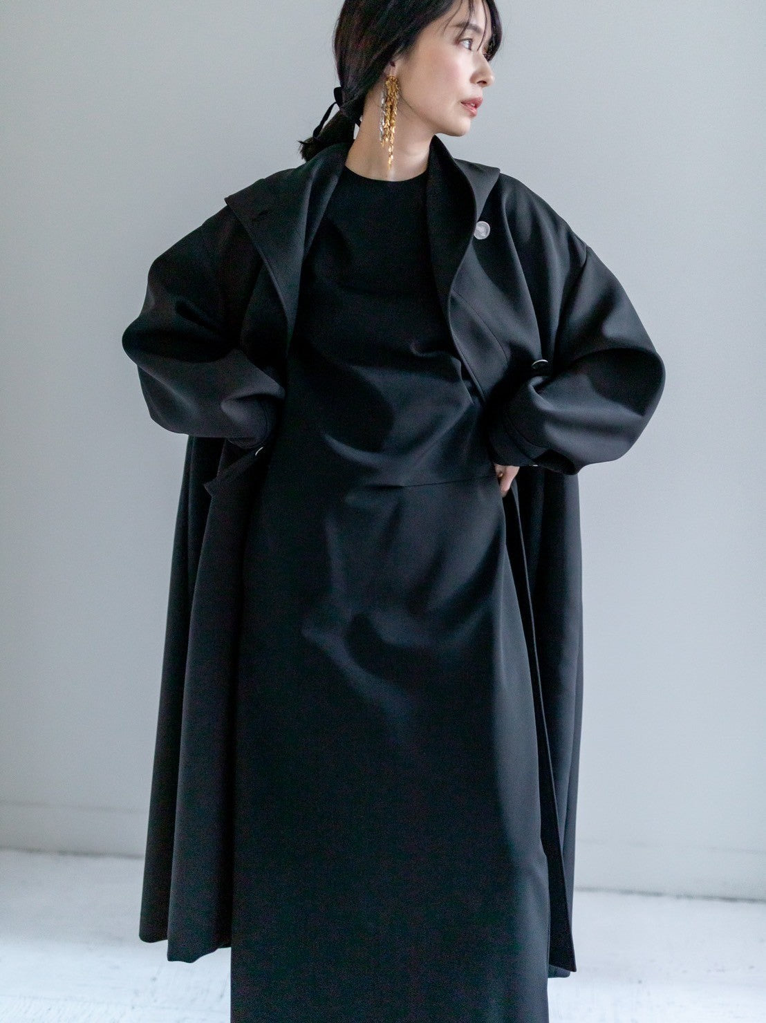 Fabiana / draping dress (perl/midnight/noir)