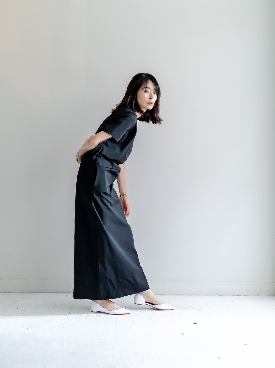 Fabiana / draping dress (perl/midnight/noir)