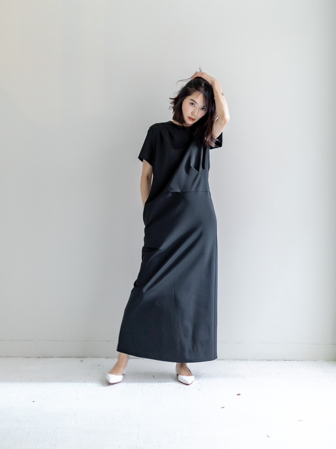 Fabiana / draping dress (perl/midnight/noir)