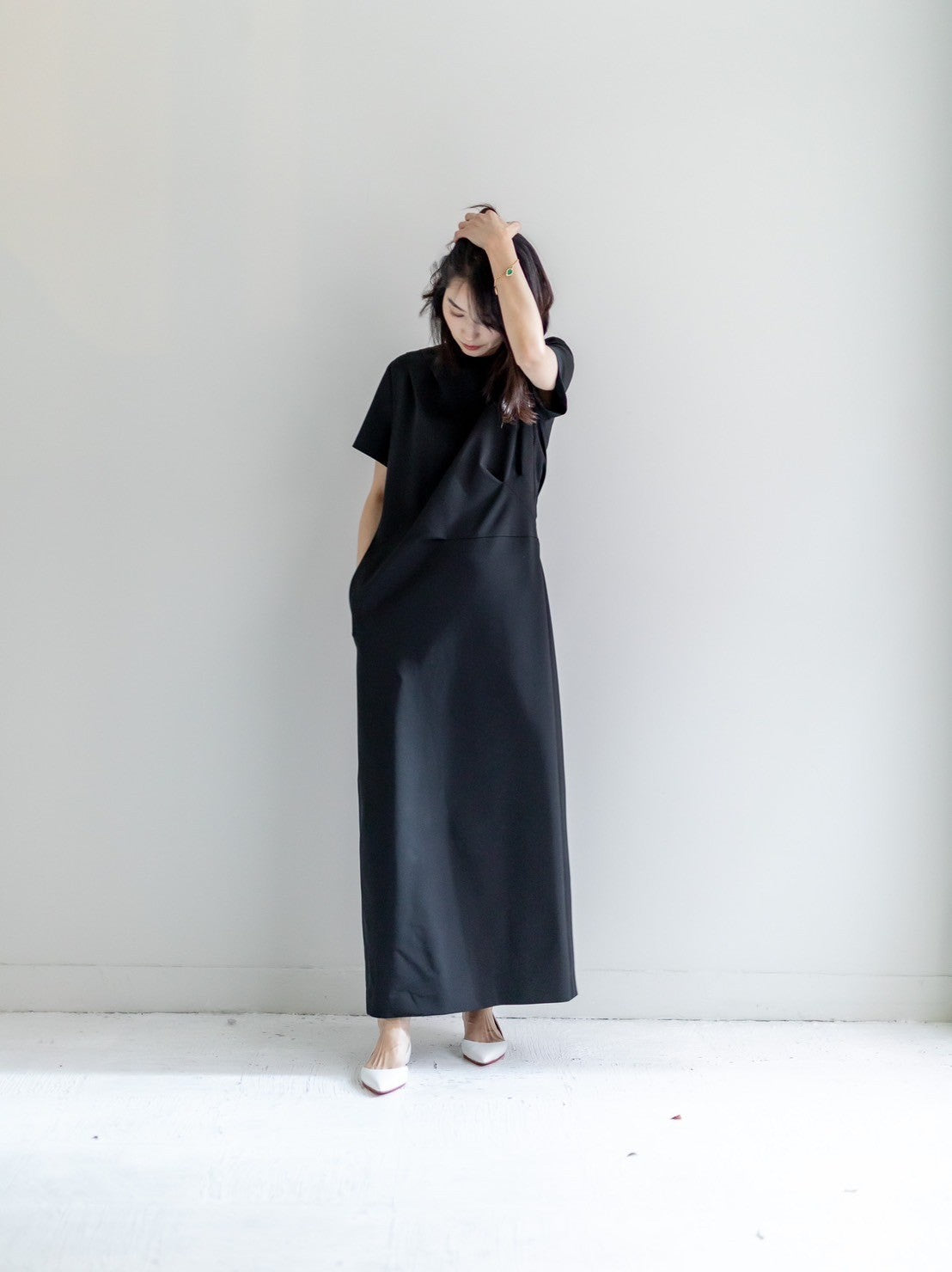 Fabiana / draping dress (perl/midnight/noir)