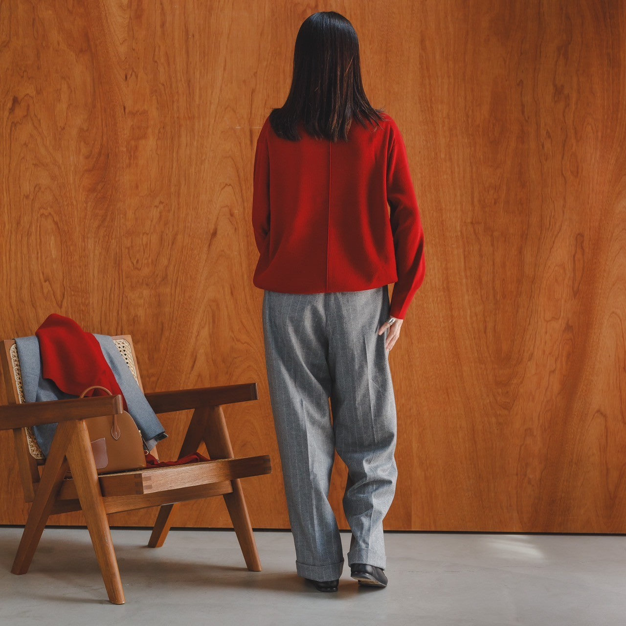 Ashley/back line turtle neck sweater