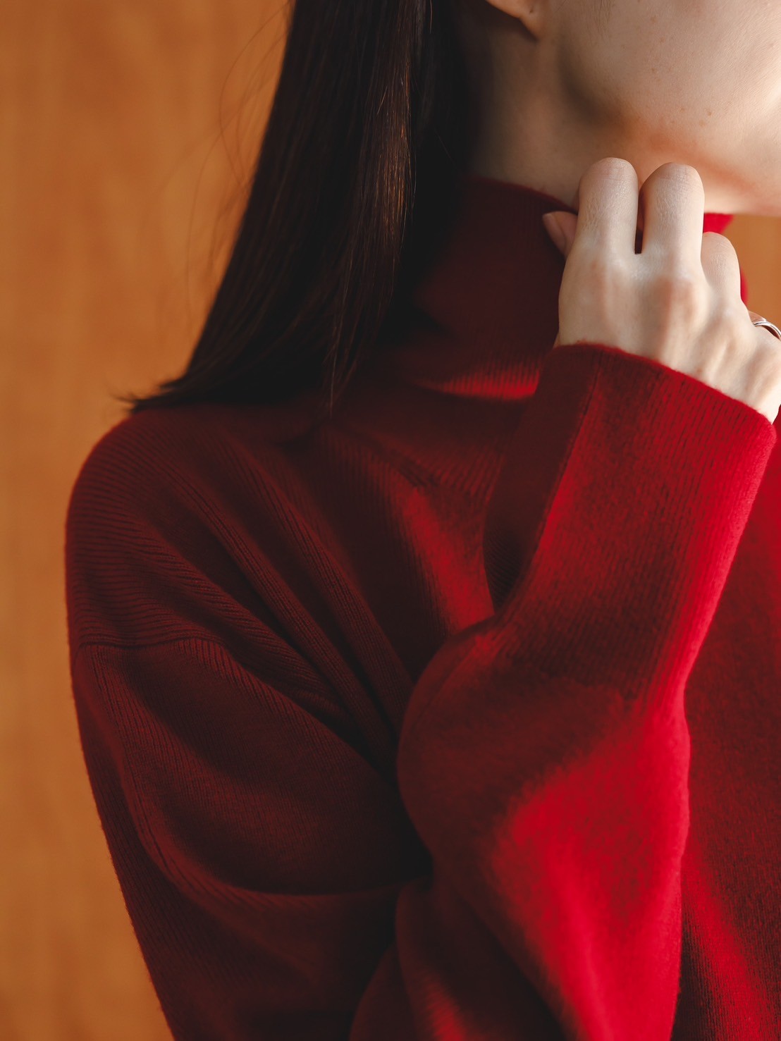 Ashley/back line turtle neck sweater