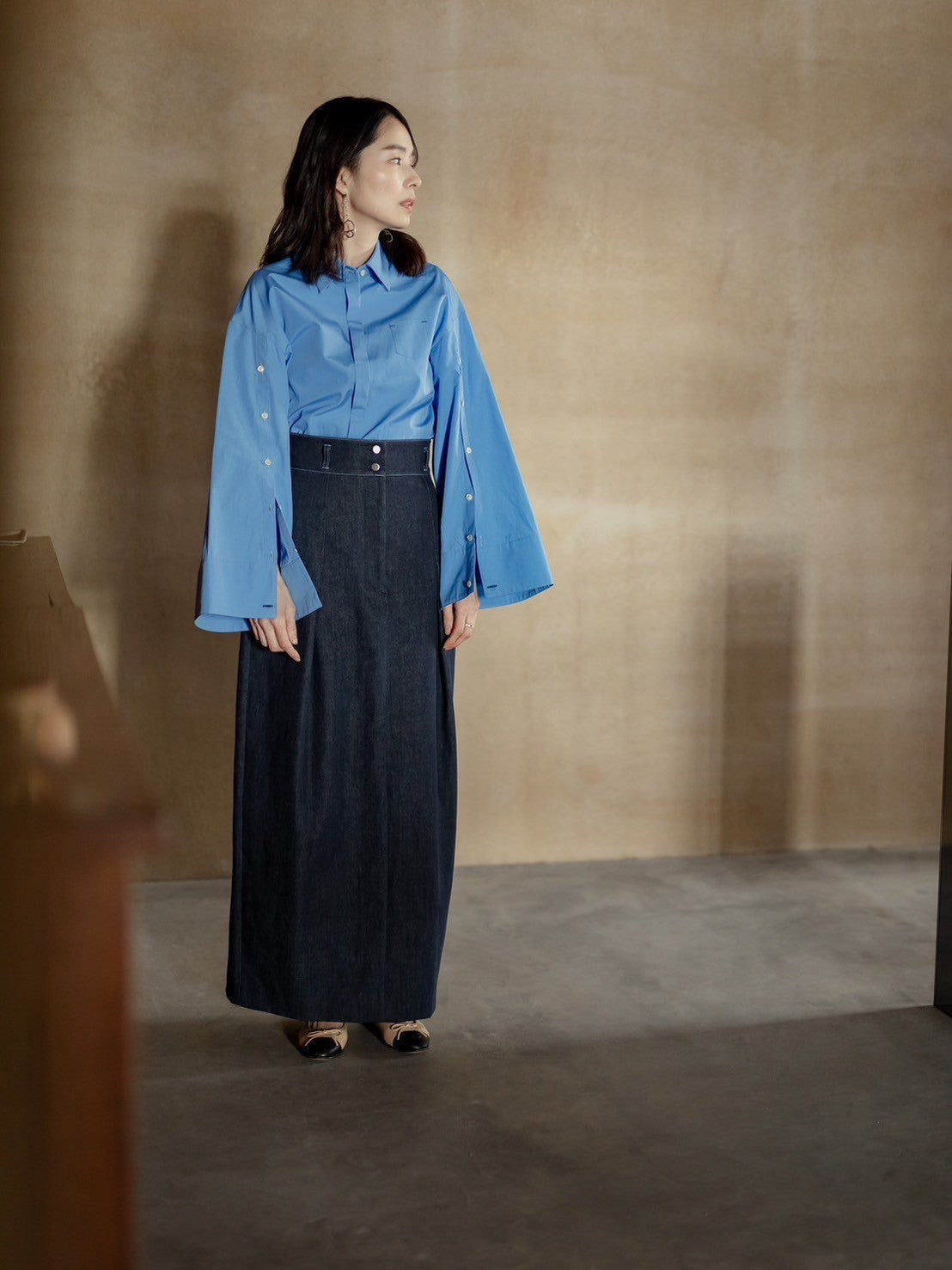 Simone / first denim skirt(INDIGO)