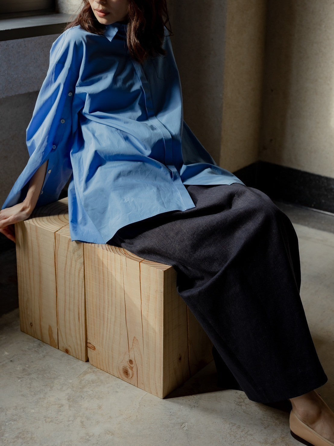 Simone / first denim skirt(INDIGO)