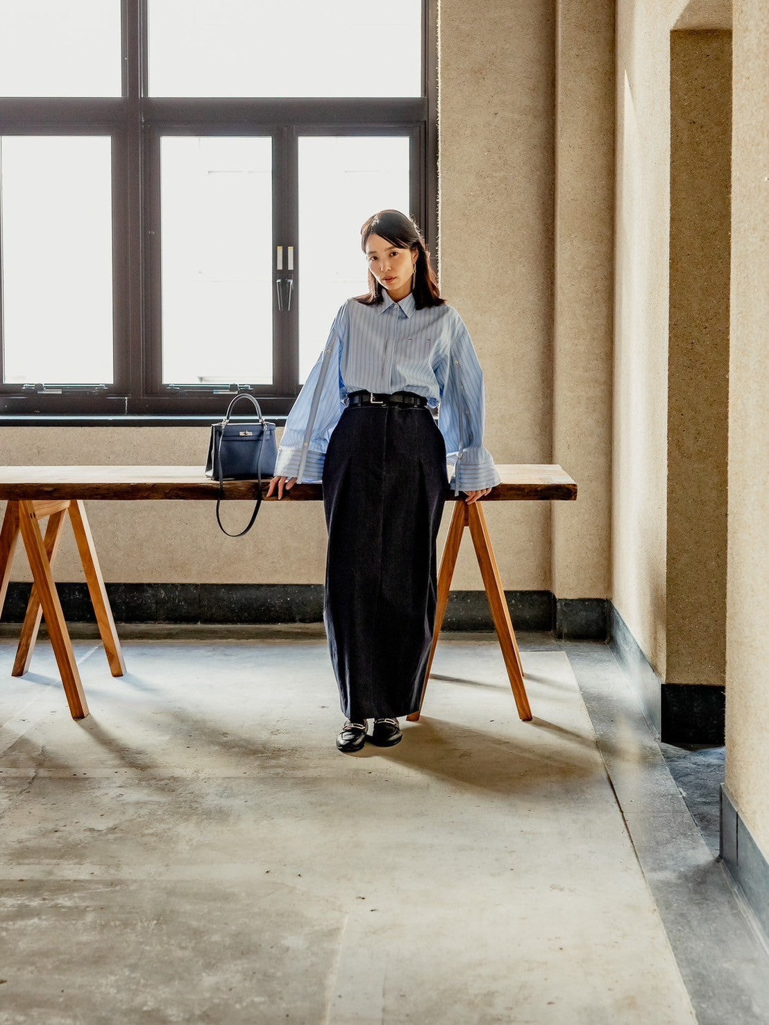 Simone / first denim skirt(INDIGO)