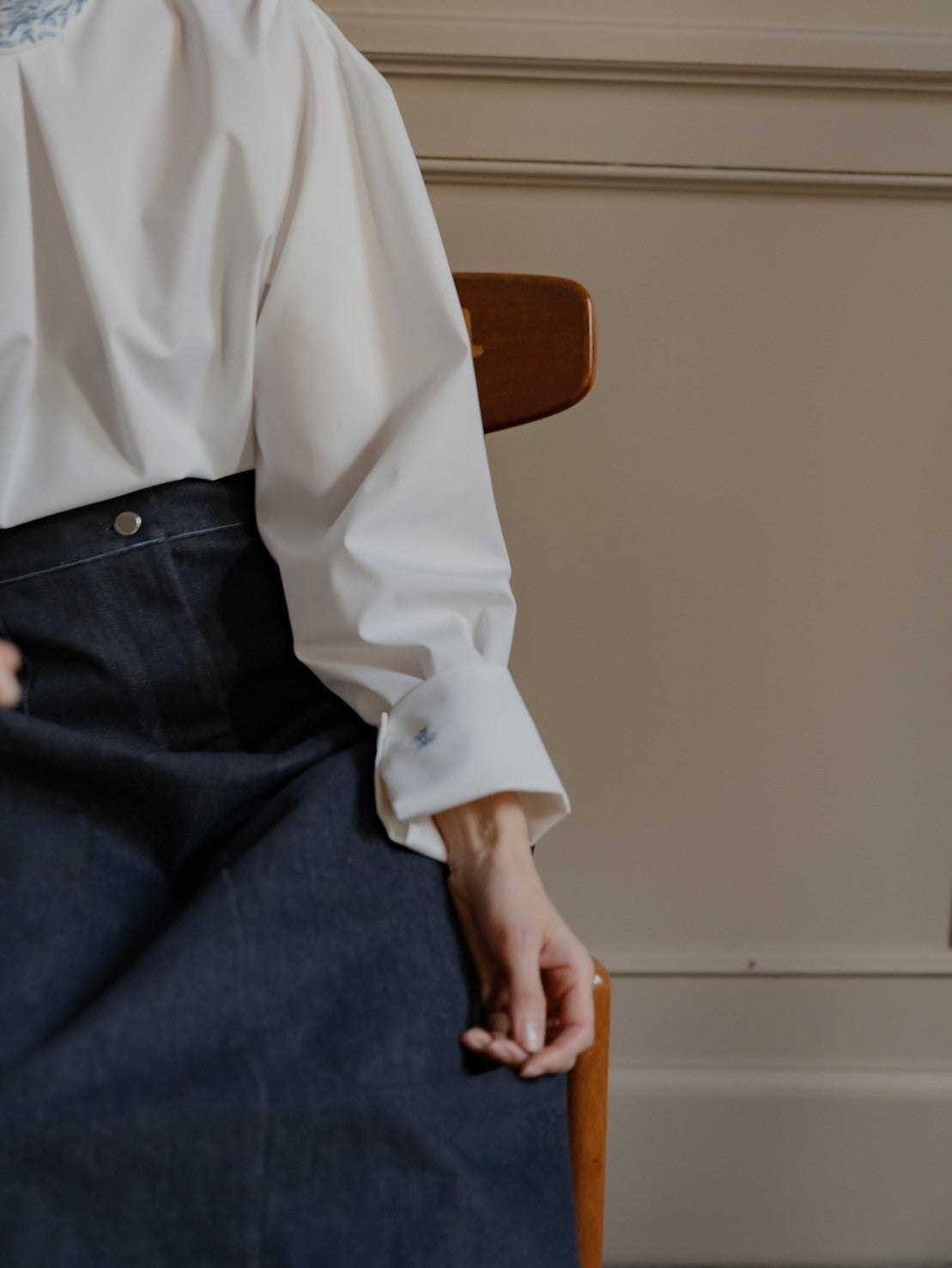 Simone / first denim skirt(INDIGO)