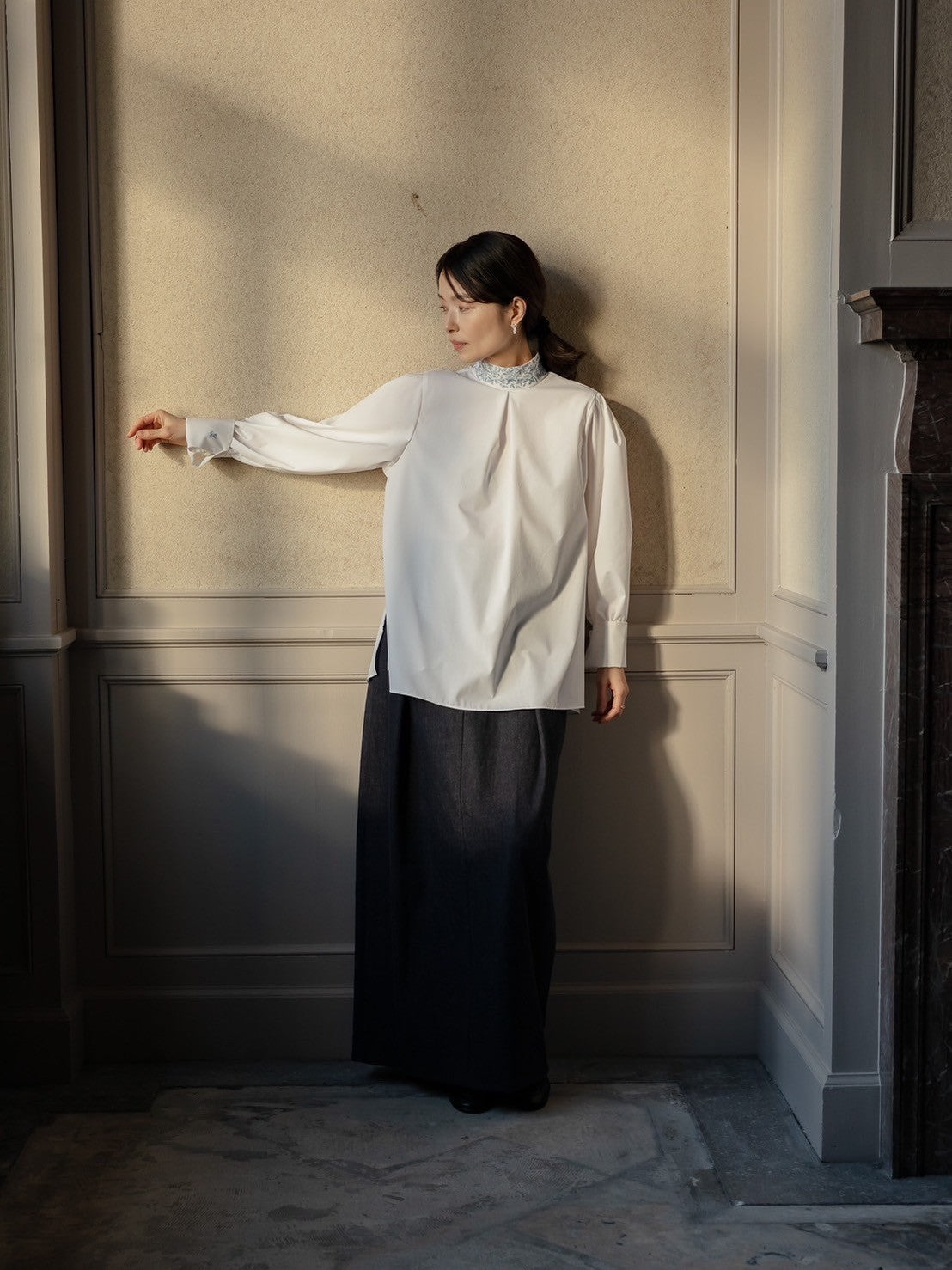 Simone / first denim skirt(INDIGO)