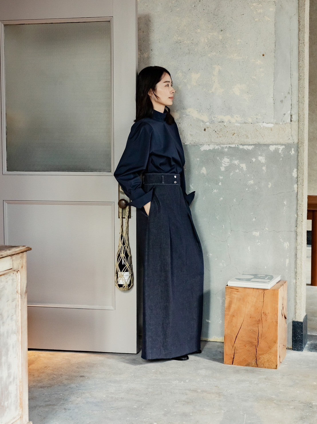 Simone / first denim skirt(INDIGO)