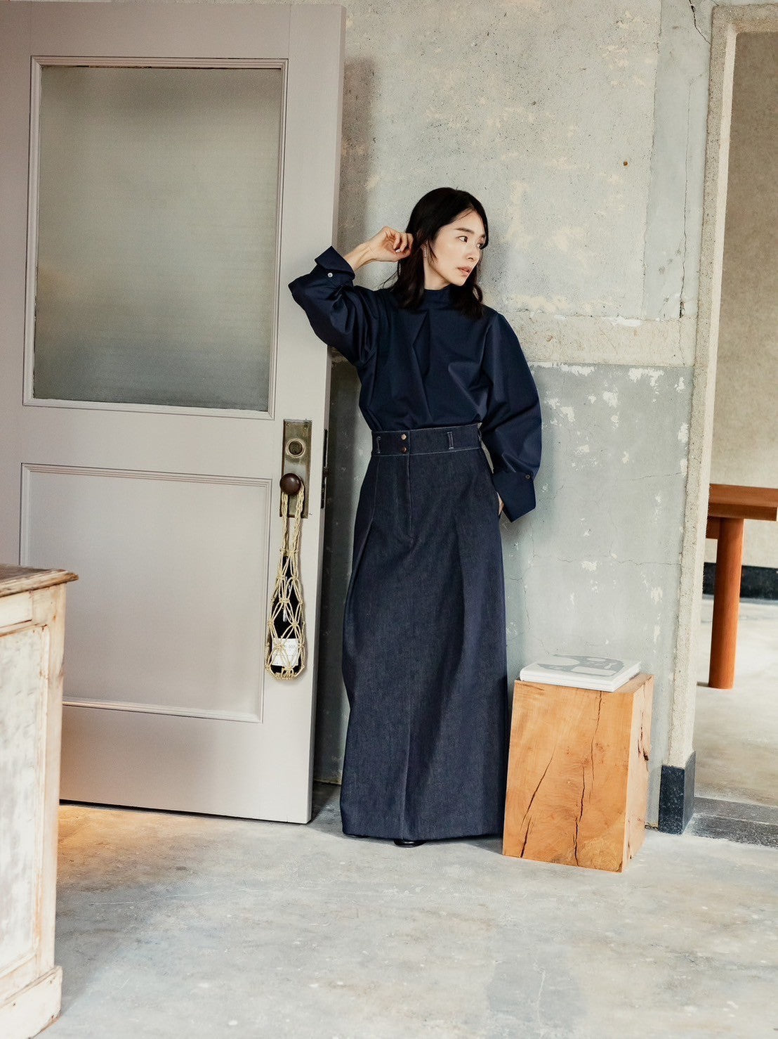 Simone / first denim skirt(INDIGO)
