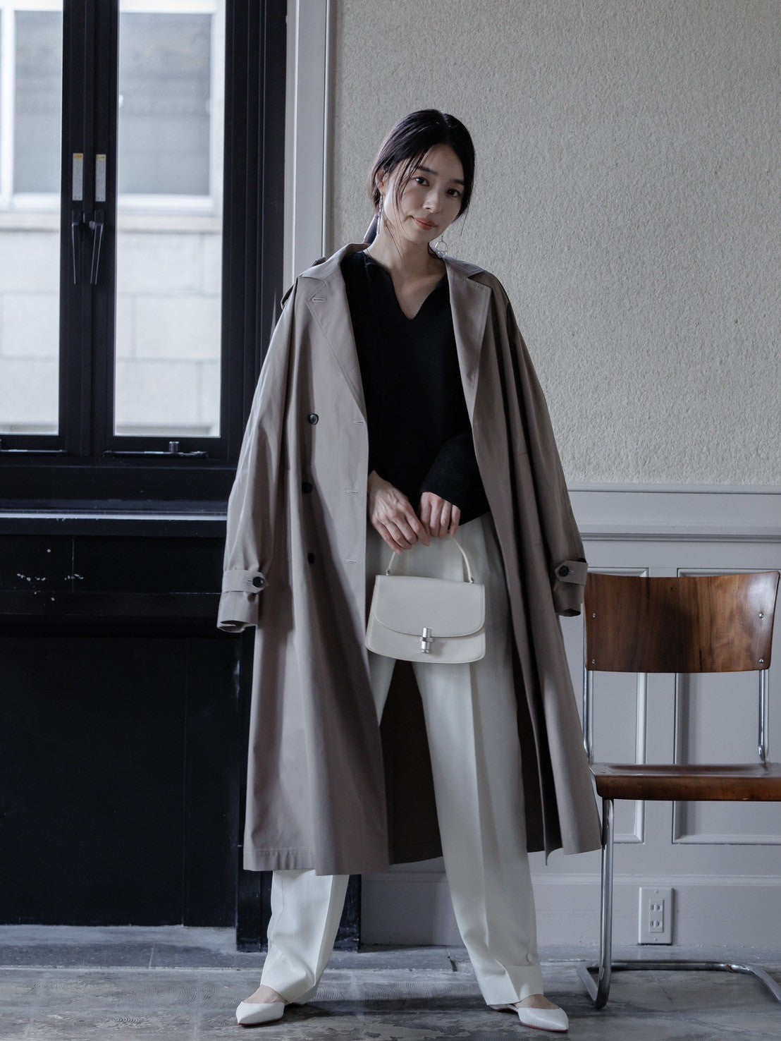 Winona/weightlessness silk trench coat