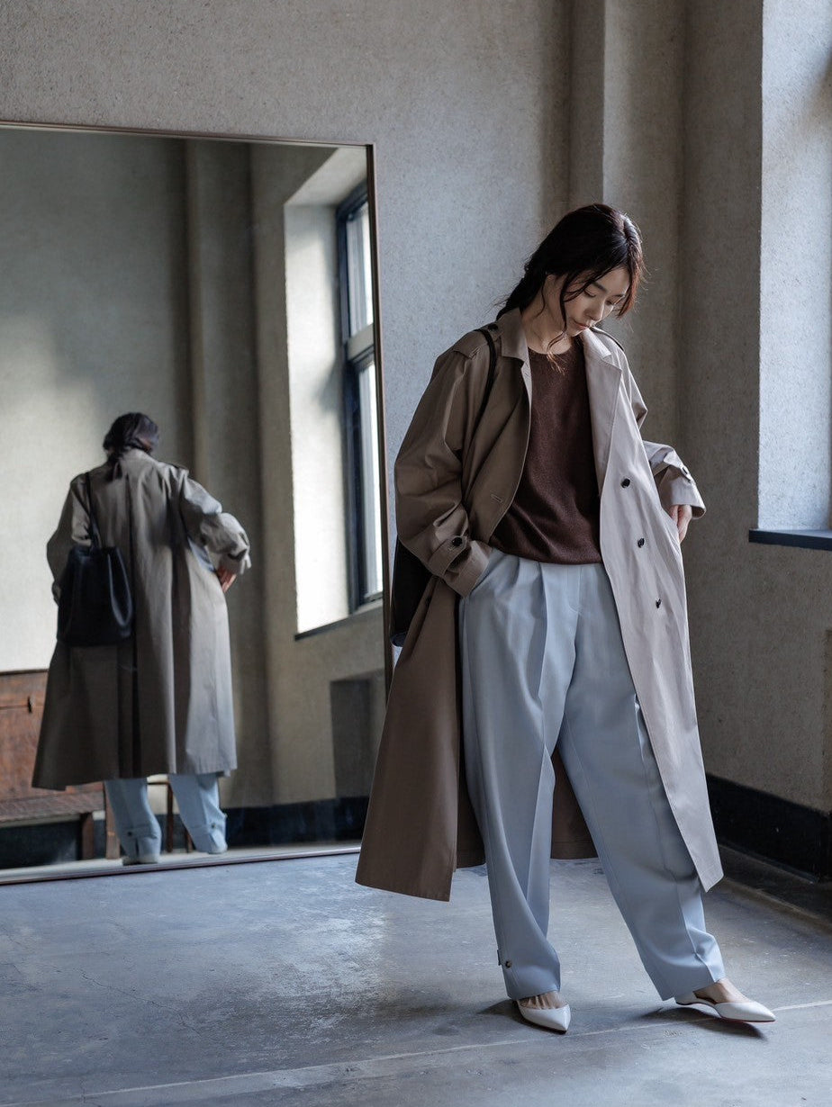 Winona/weightlessness silk trench coat