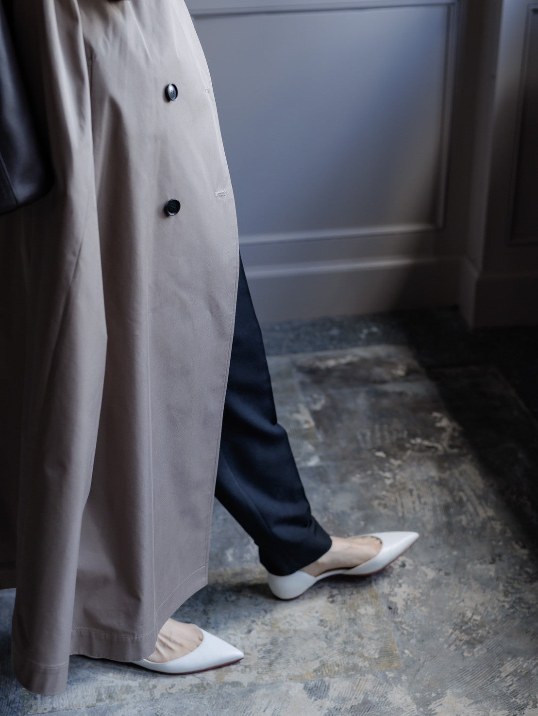 Winona/weightlessness silk trench coat