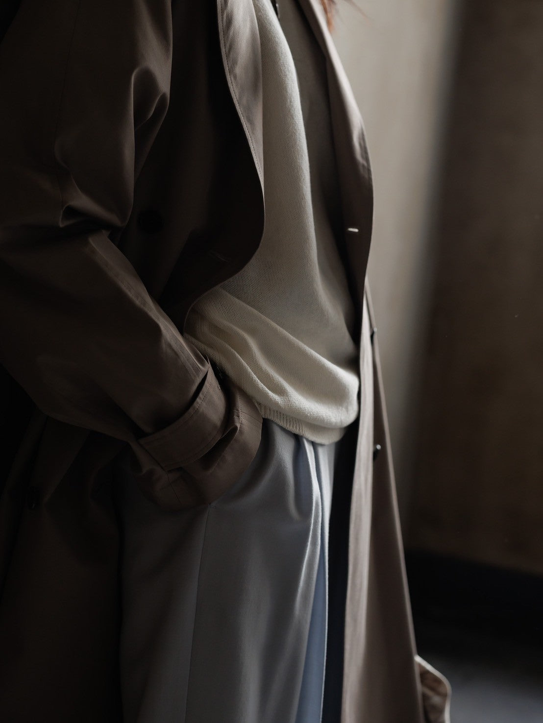 Winona/weightlessness silk trench coat